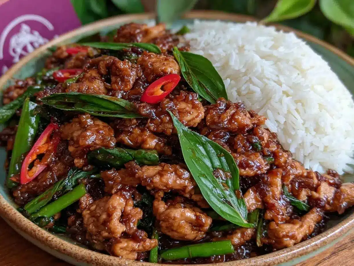 thai basil chicken stir-fry preparation steps