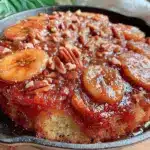caramelized banana foster skillet cake - featured image