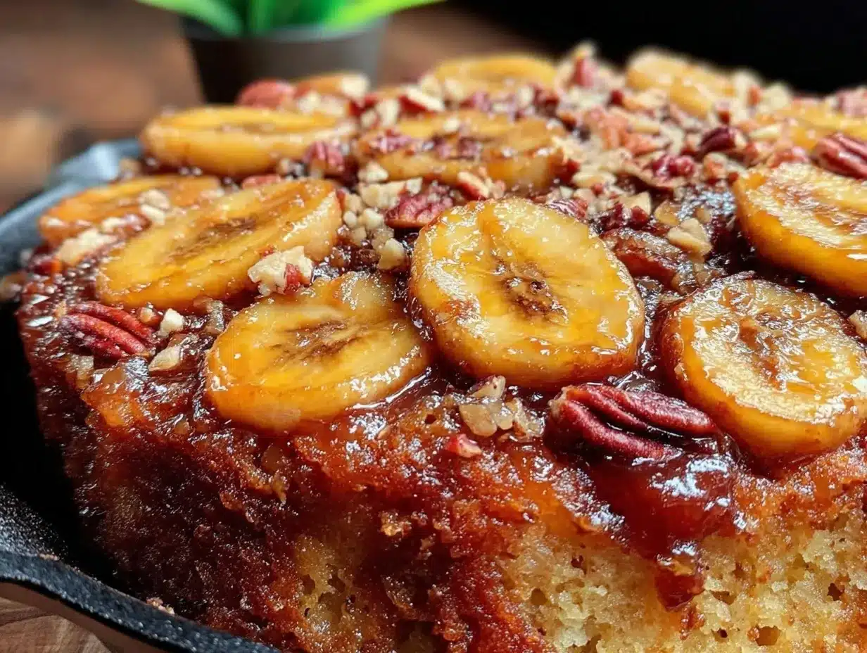 caramelized banana foster skillet cake preparation steps