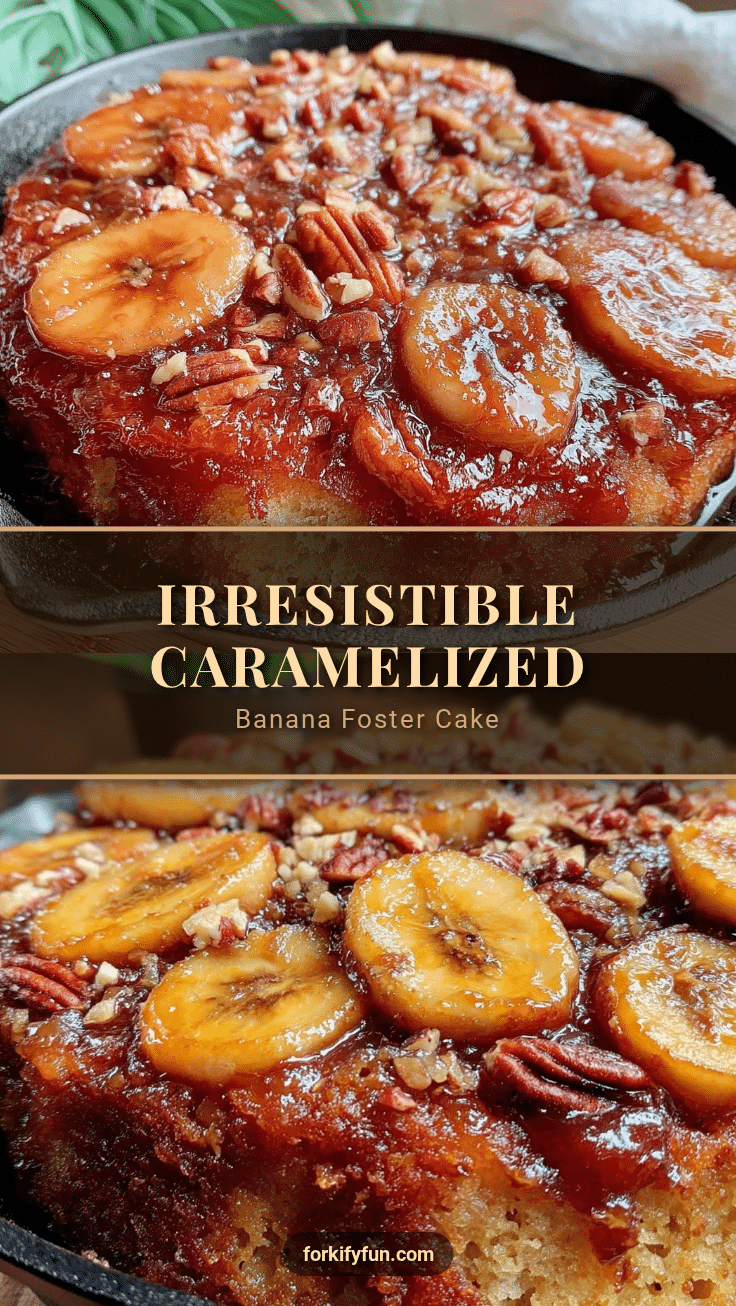 caramelized banana foster skillet cake recipe