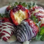 cheesecake stuffed strawberries - featured image