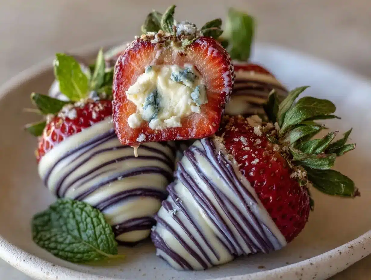 cheesecake stuffed strawberries preparation steps