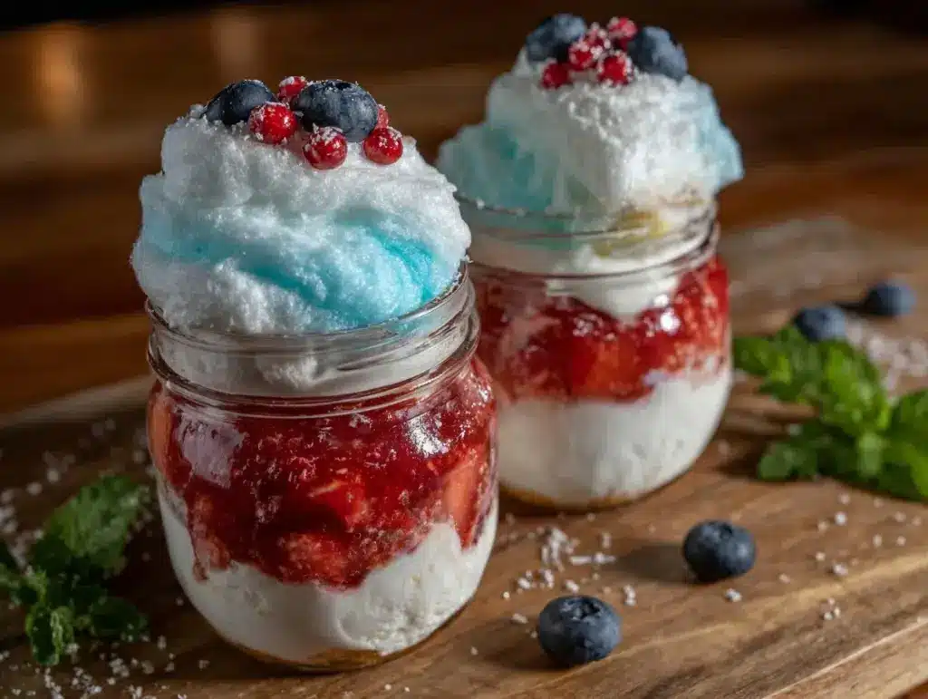 cotton candy cheesecake mousse jars - featured image