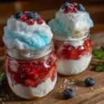 cotton candy cheesecake mousse jars - featured image