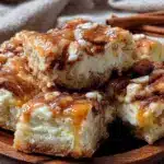 cozy cinnamon roll cream cheese swirl bars - featured image