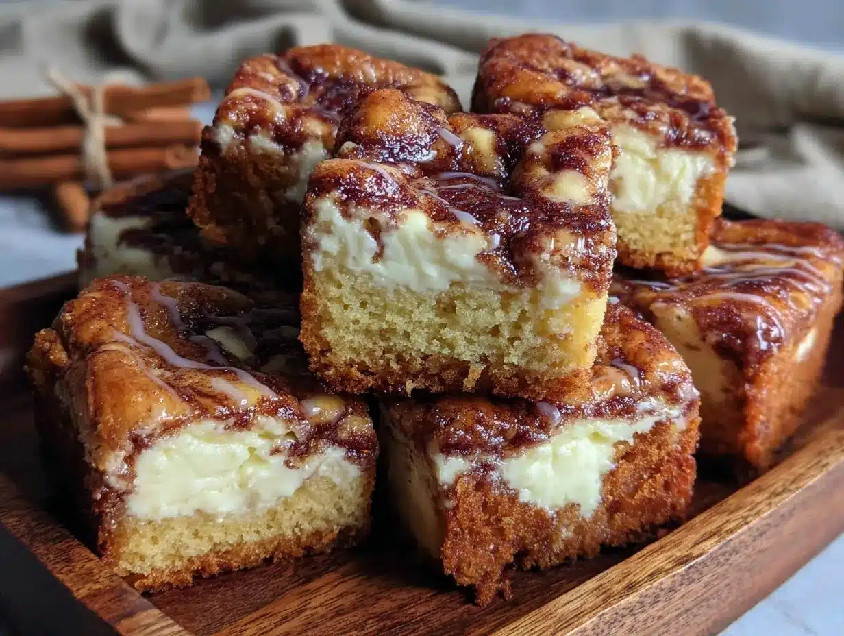 cozy cinnamon roll cream cheese swirl bars preparation steps