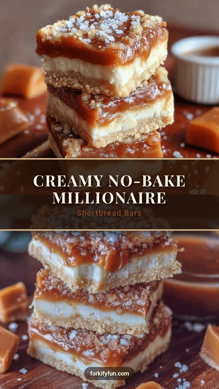 creamy no-bake millionaire shortbread bars recipe