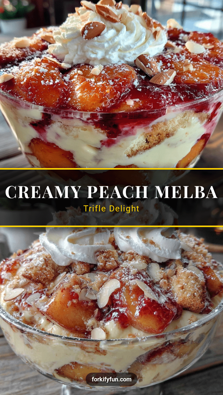 creamy peach melba trifle recipe