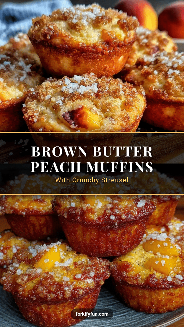 crispy brown butter fresh peach muffins recipe