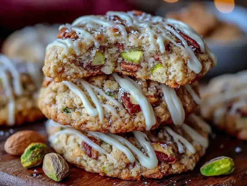 crispy pistachio cardamom cookies - featured image