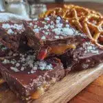 dark chocolate pretzel toffee bark - featured image