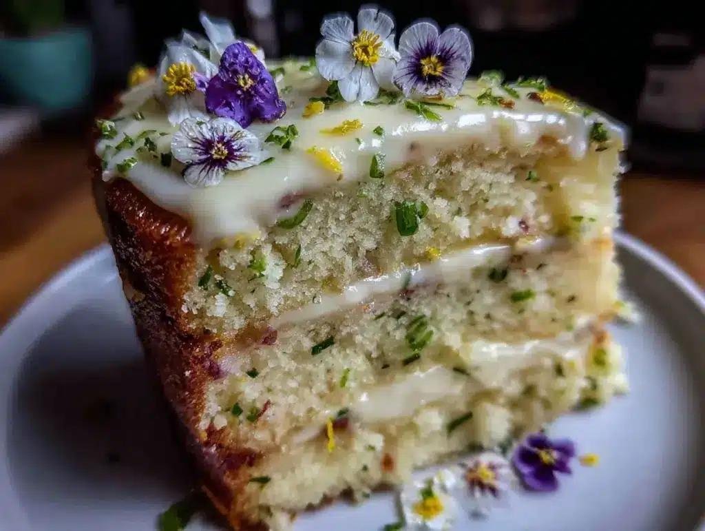 elderflower and lemon layer cake - featured image