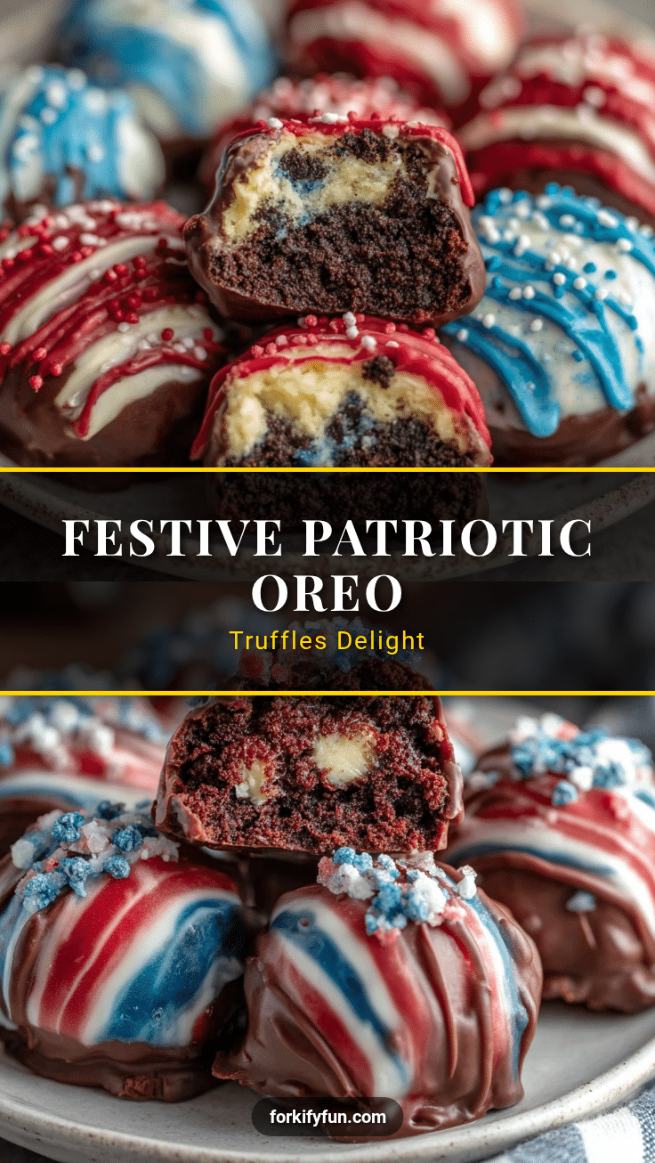 Festive Patriotic Oreo Truffles recipe