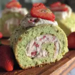 fluffy matcha cake roll - featured image