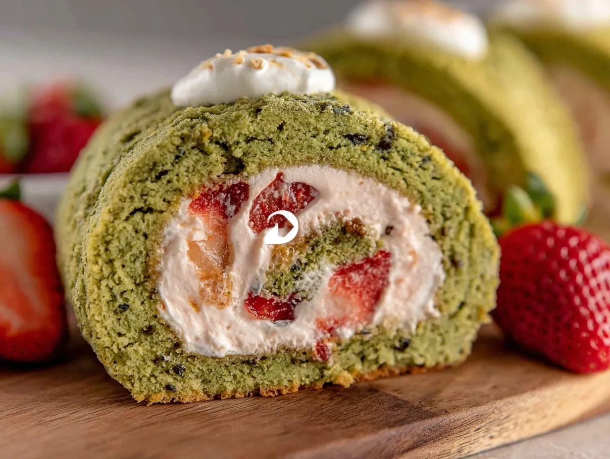 fluffy matcha cake roll preparation steps