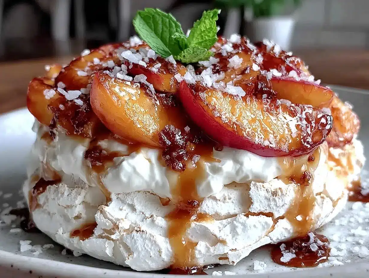 honey roasted nectarine pavlova preparation steps