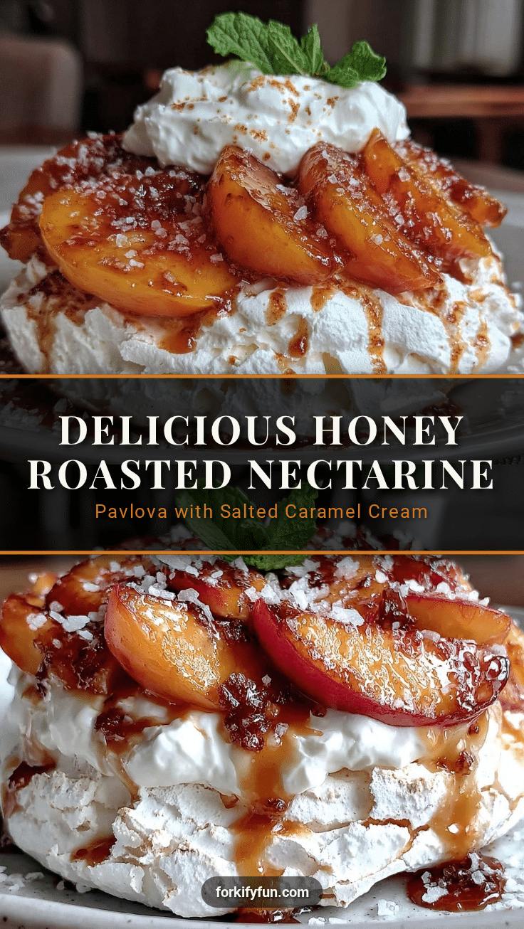 honey roasted nectarine pavlova recipe