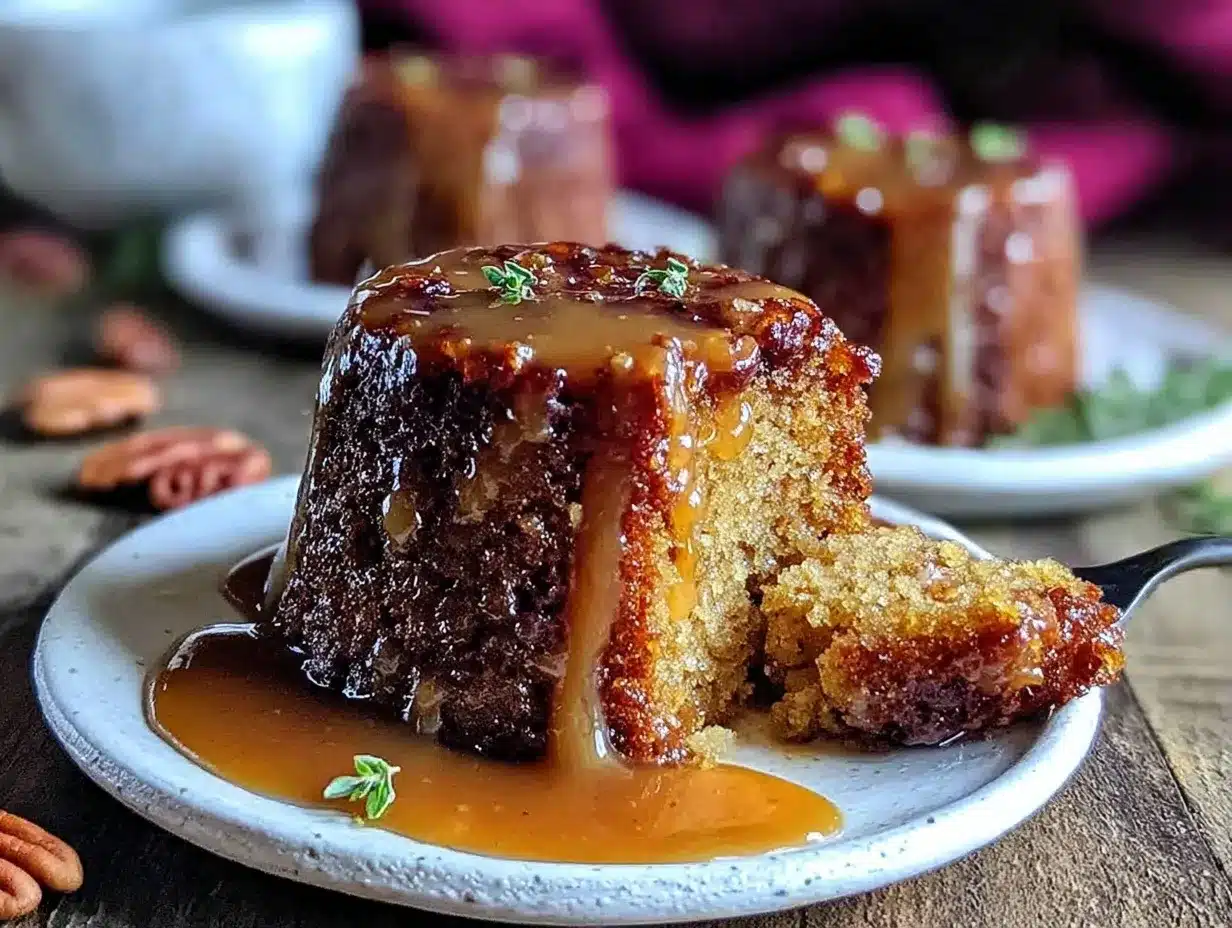 individual sticky toffee pudding preparation steps