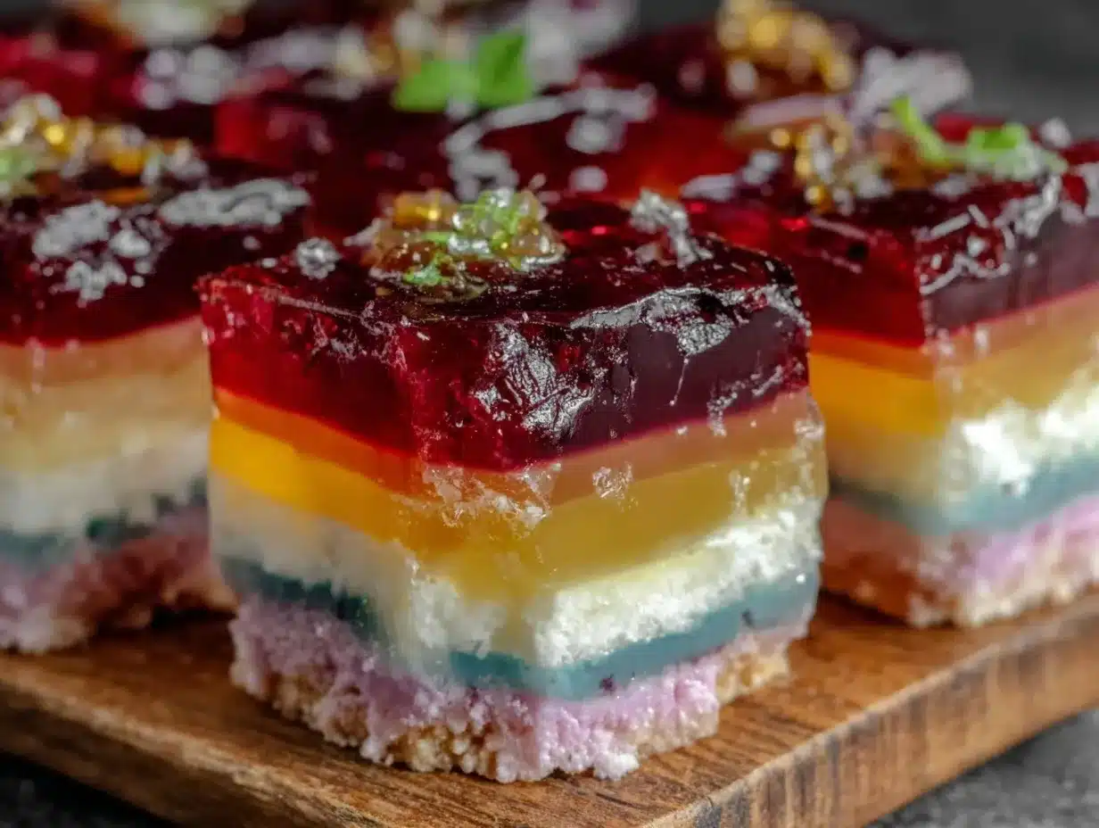 layered jello dessert shots preparation steps