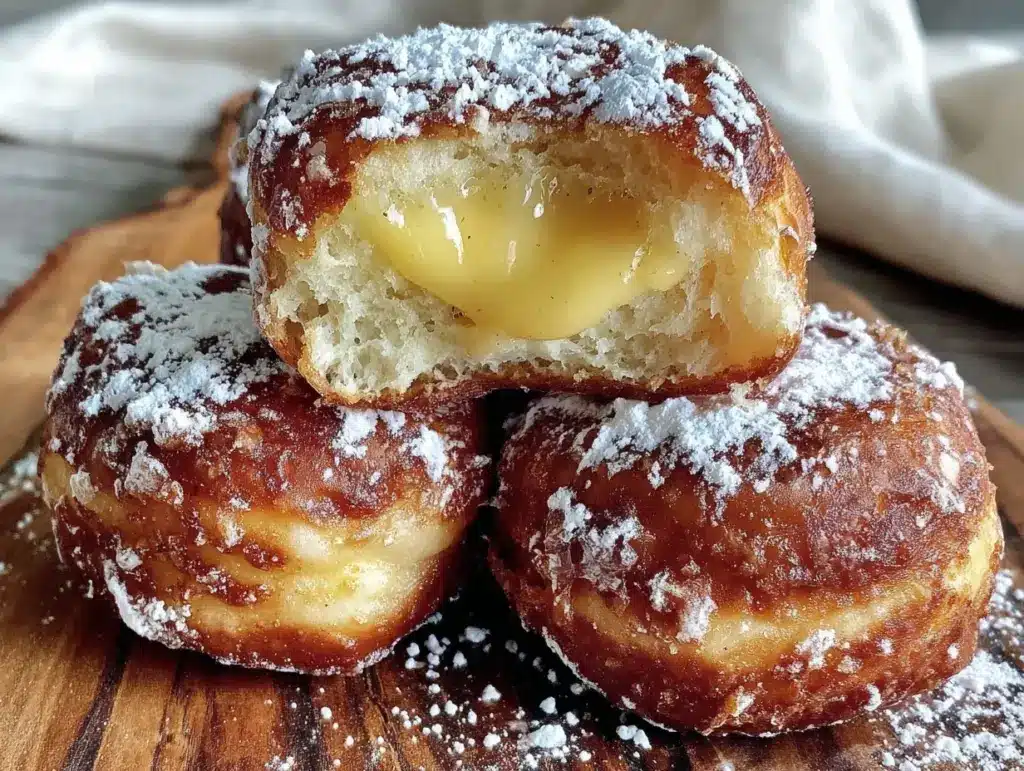 lemon curd filled brioche donuts - featured image