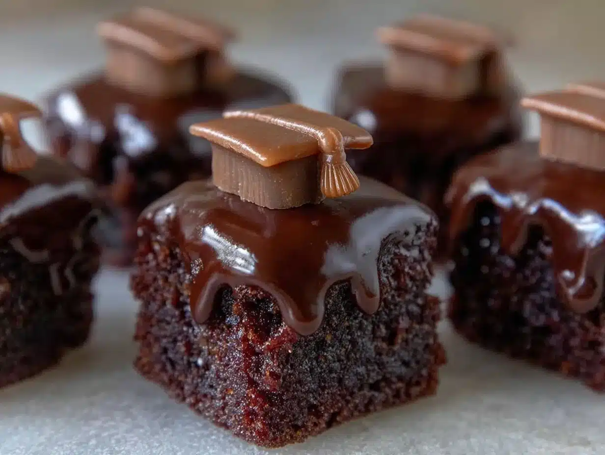 mini mortarboard brownie bites preparation steps