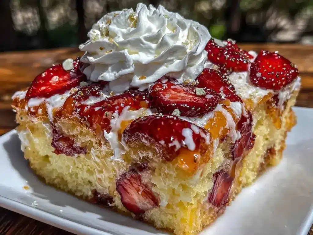 Moist Tres Leches Strawberry Poke Cake - featured image