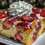 Moist Tres Leches Strawberry Poke Cake - featured image