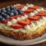 no bake American flag cookie cake - featured image