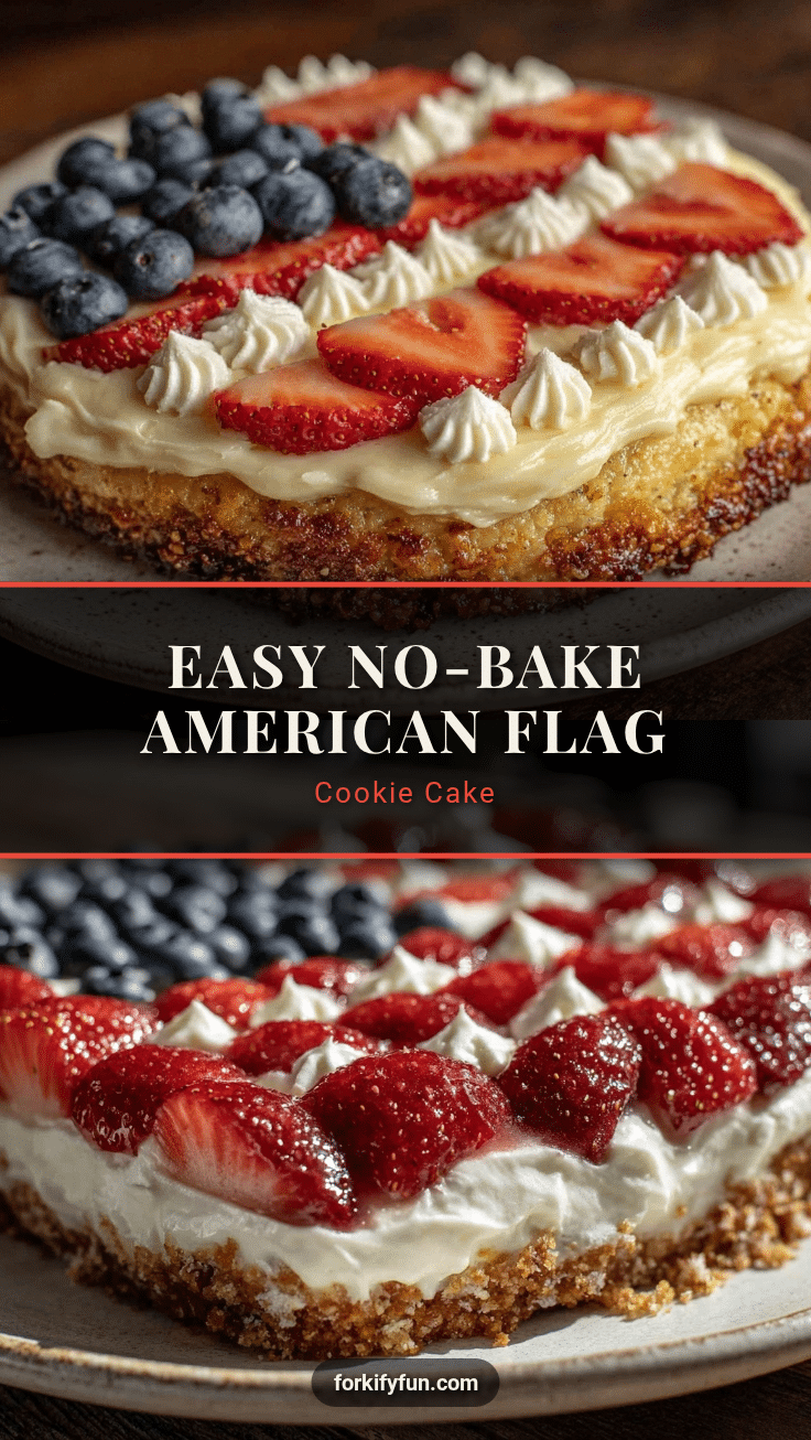 no bake American flag cookie cake recipe