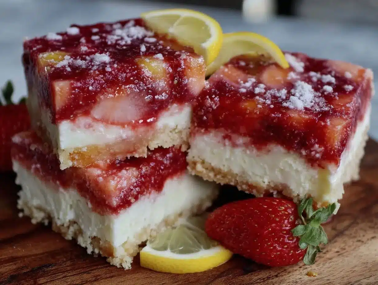 no bake frozen patriotic strawberry lemonade bars preparation steps