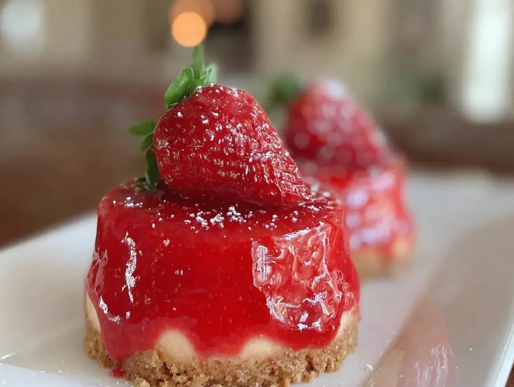 no bake strawberry cheesecake dome - featured image