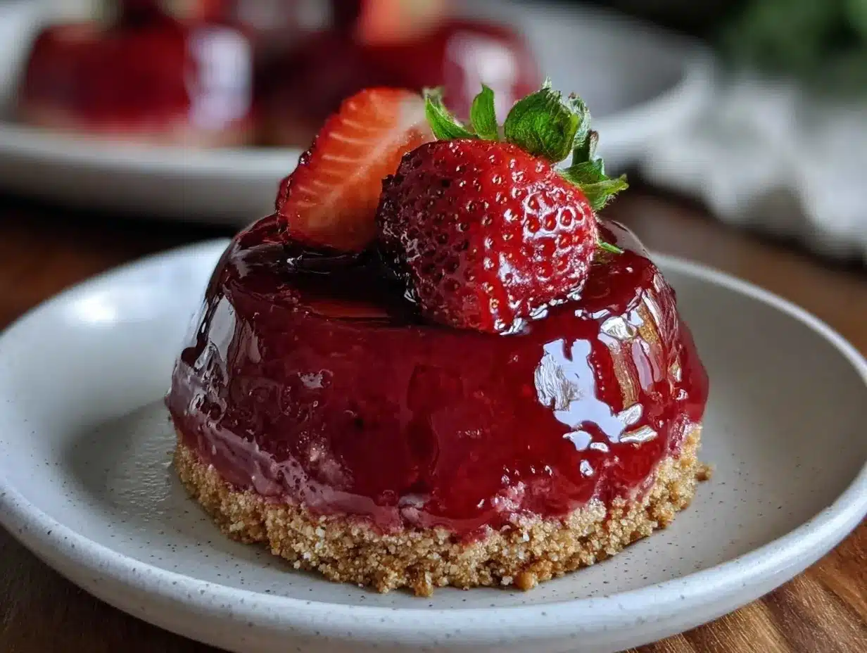no bake strawberry cheesecake dome preparation steps