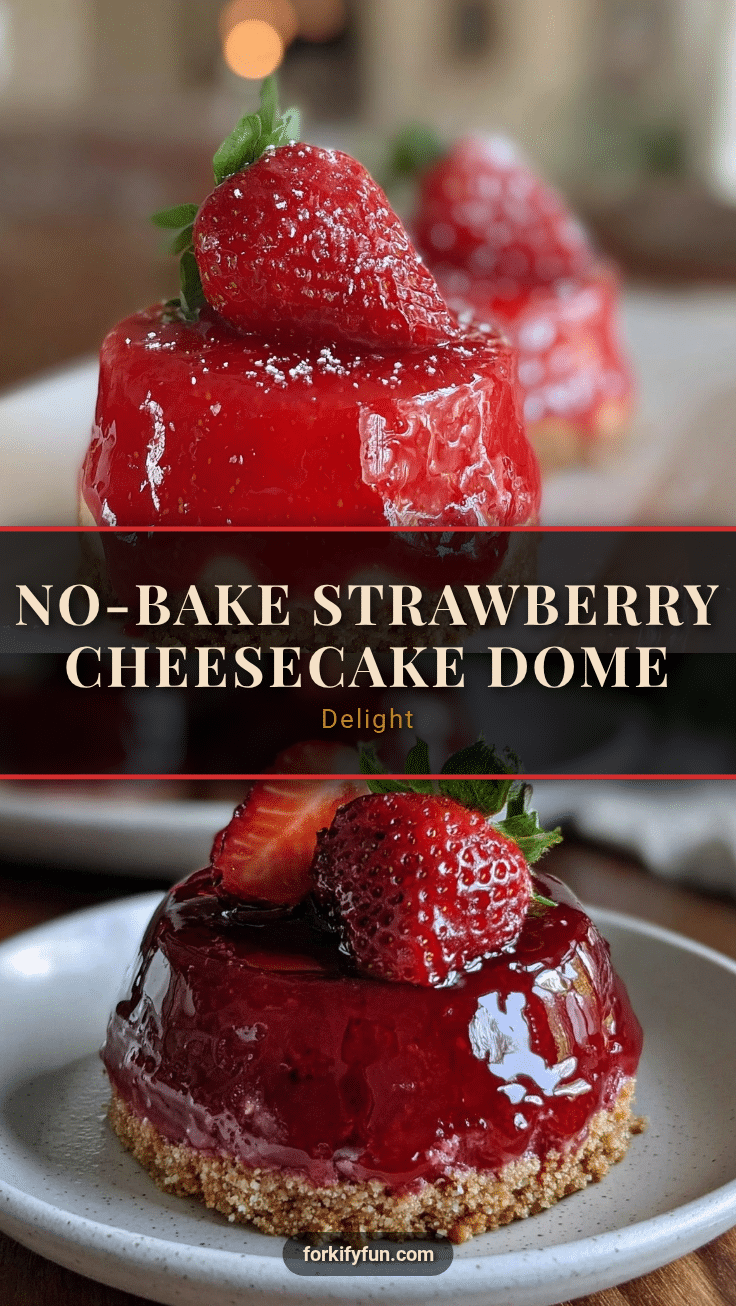 no bake strawberry cheesecake dome recipe