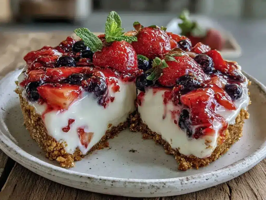 no bake strawberry cream pie - featured image