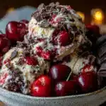 no-churn fresh cherry garcia ice cream - featured image
