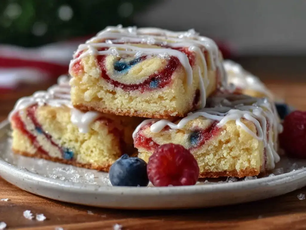 patriotic pinwheel sugar cookie bars - featured image