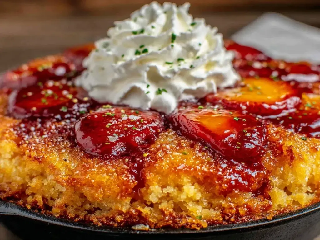 plum brown butter skillet cake - featured image
