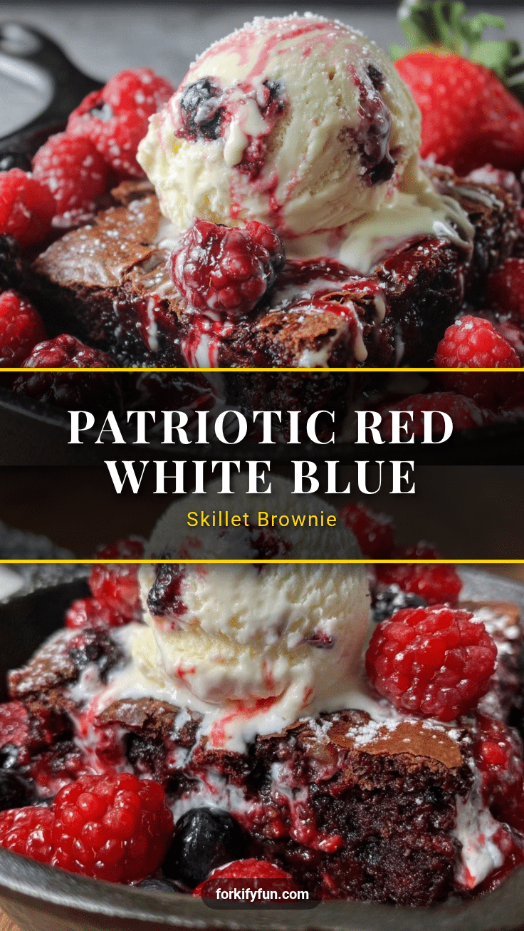 red white and blue skillet brownie recipe