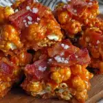 salted bacon caramel popcorn clusters - featured image