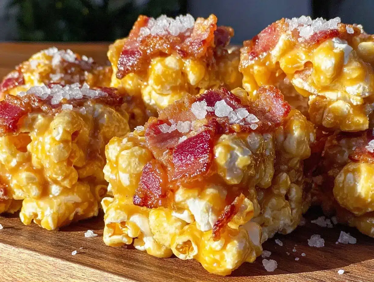salted bacon caramel popcorn clusters preparation steps