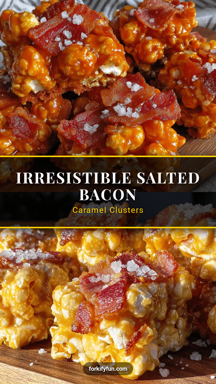 salted bacon caramel popcorn clusters recipe