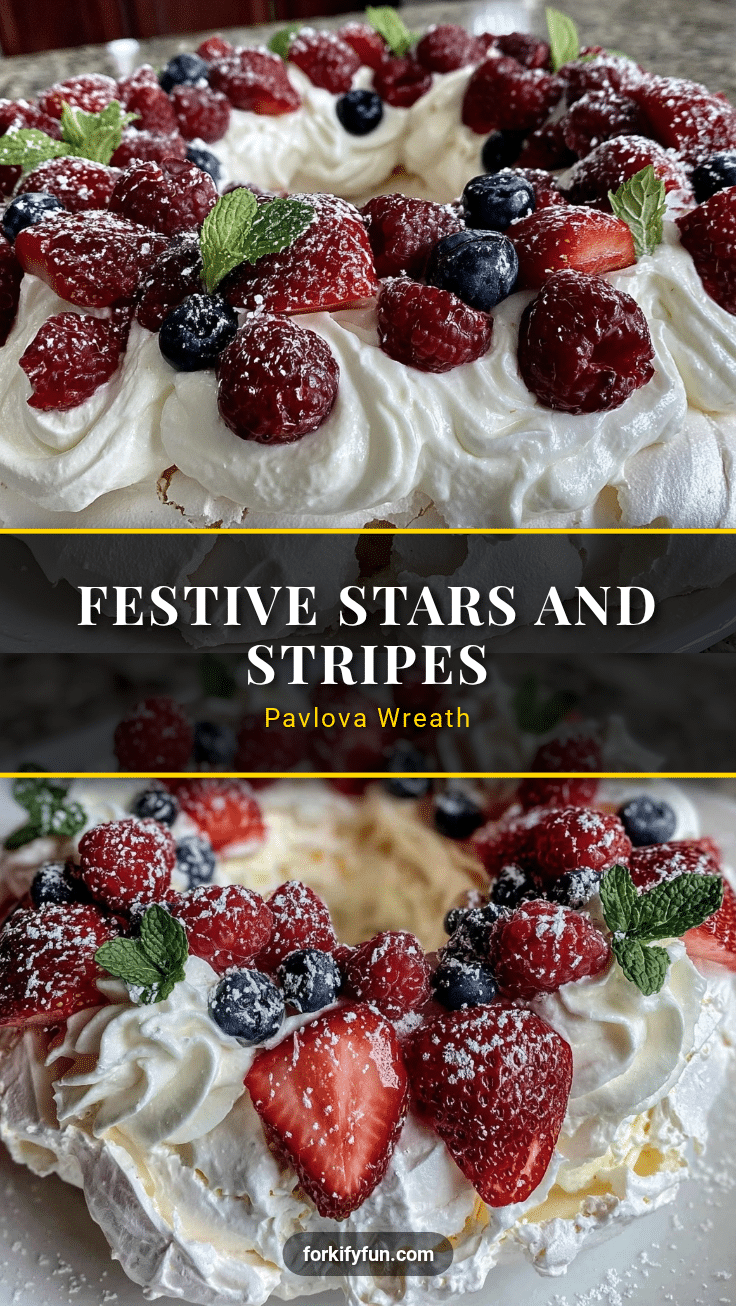 Stars and Stripes Pavlova Wreath recipe