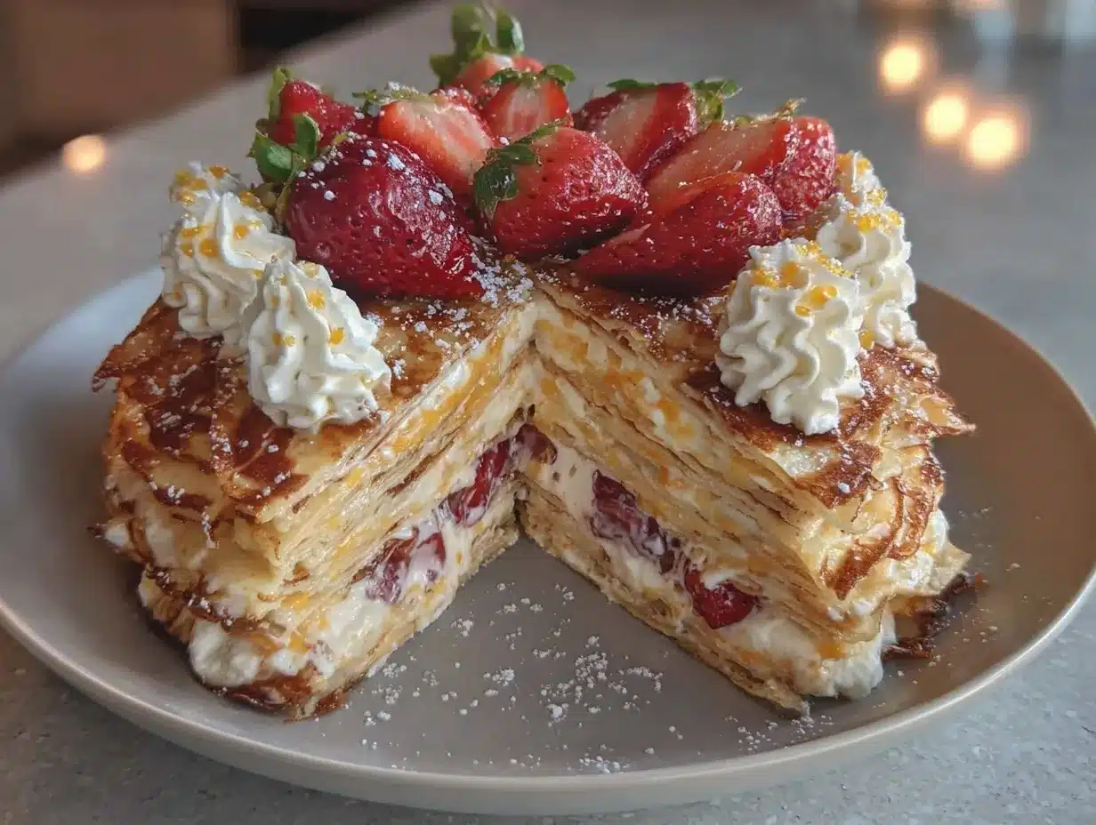 strawberry crepe cake preparation steps