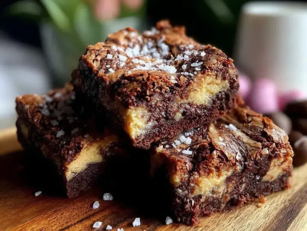 tahini dark chocolate swirl brownies - featured image