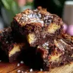 tahini dark chocolate swirl brownies - featured image