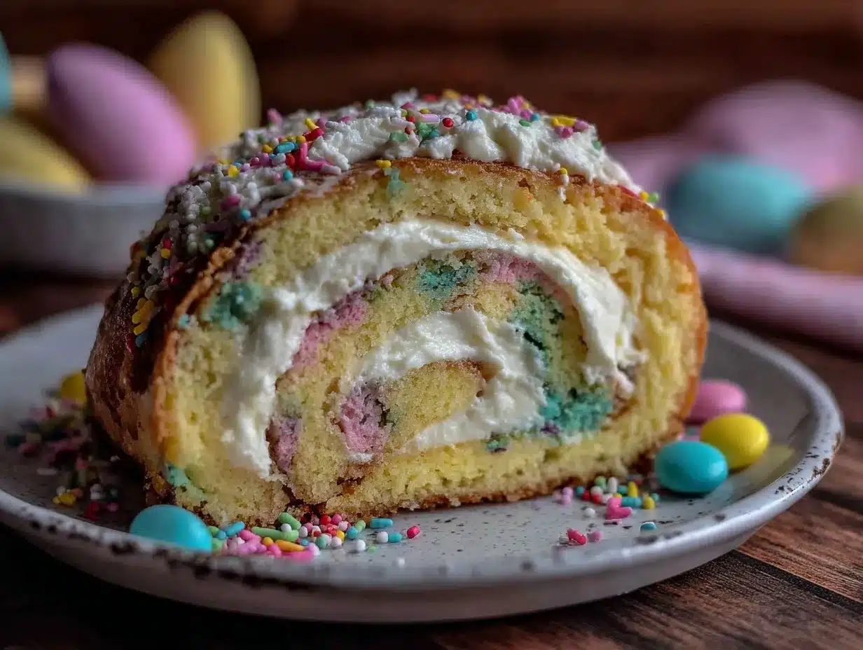 tie-dye swirl funfetti cake roll preparation steps