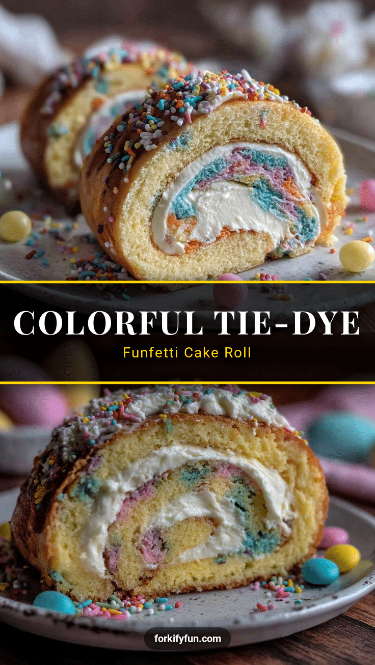 tie-dye swirl funfetti cake roll recipe