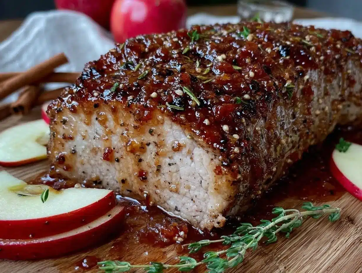 apple cider glazed pork tenderloin slow cooker preparation steps