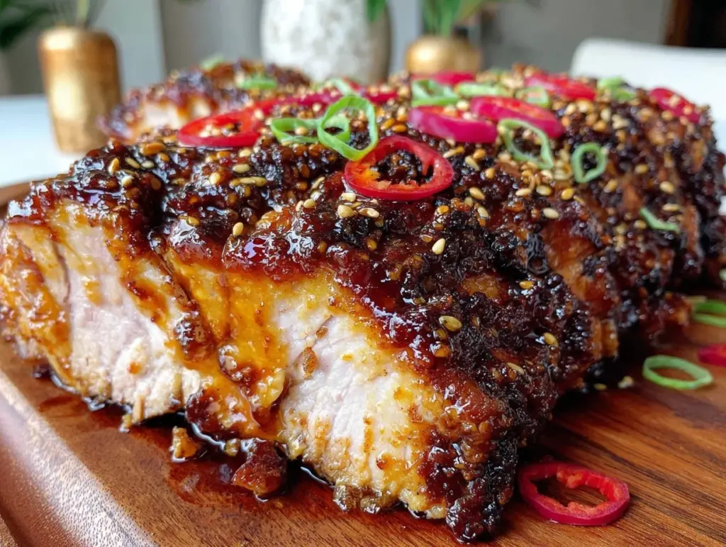 asian slow cooker pork tenderloin - featured image