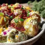 bacon ranch potato salad no mayo - featured image